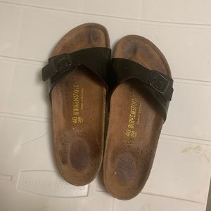 Size 10 black Birkenstock slides for sale